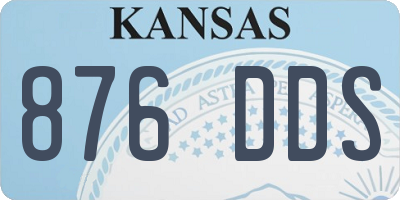 KS license plate 876DDS
