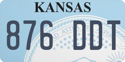 KS license plate 876DDT
