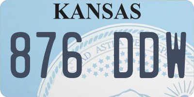 KS license plate 876DDW