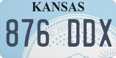 KS license plate 876DDX