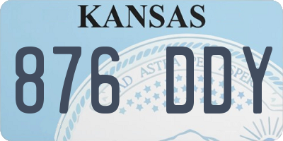 KS license plate 876DDY