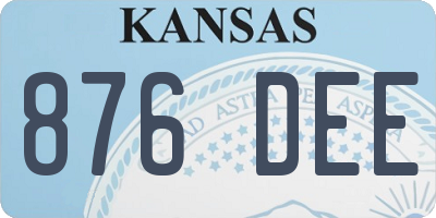 KS license plate 876DEE