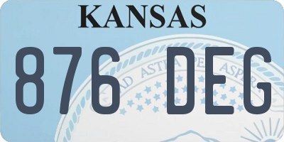 KS license plate 876DEG