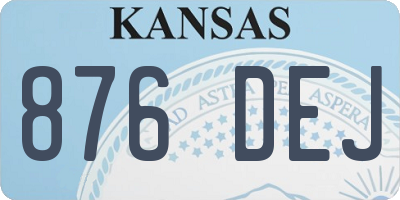 KS license plate 876DEJ