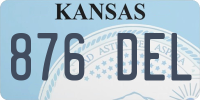 KS license plate 876DEL