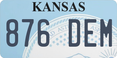 KS license plate 876DEM