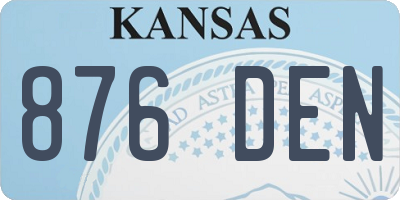 KS license plate 876DEN