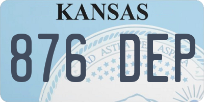 KS license plate 876DEP