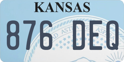 KS license plate 876DEQ