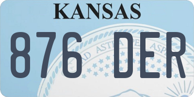 KS license plate 876DER