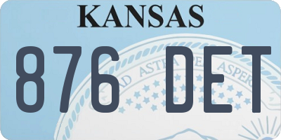 KS license plate 876DET