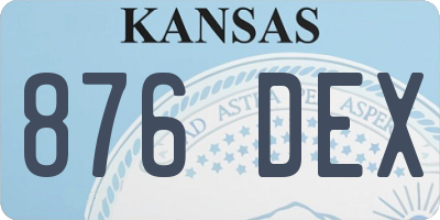 KS license plate 876DEX