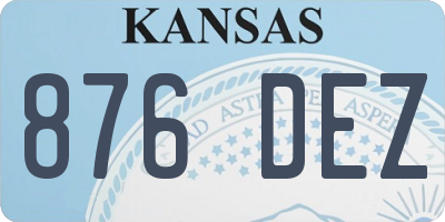 KS license plate 876DEZ