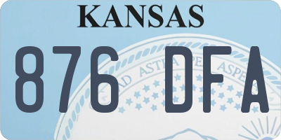 KS license plate 876DFA