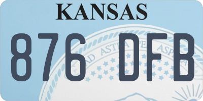 KS license plate 876DFB
