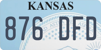 KS license plate 876DFD