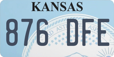 KS license plate 876DFE