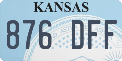 KS license plate 876DFF