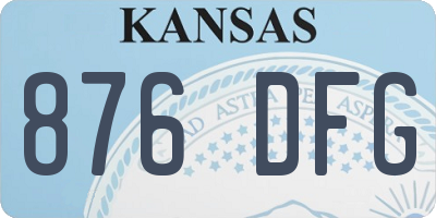 KS license plate 876DFG