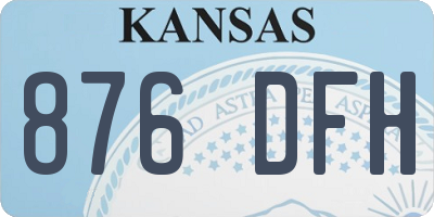 KS license plate 876DFH