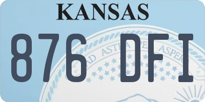 KS license plate 876DFI