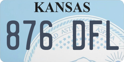 KS license plate 876DFL