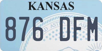 KS license plate 876DFM