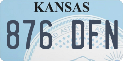 KS license plate 876DFN