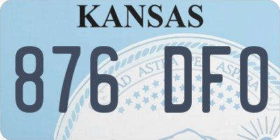 KS license plate 876DFO
