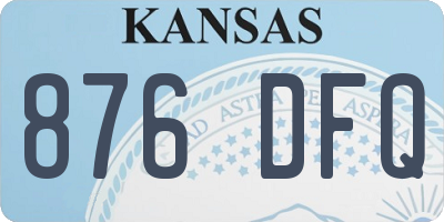 KS license plate 876DFQ