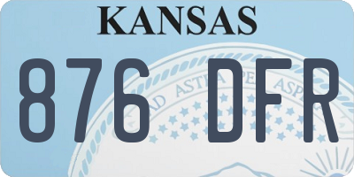 KS license plate 876DFR