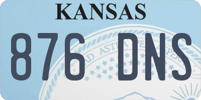 KS license plate 876DNS