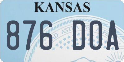 KS license plate 876DOA