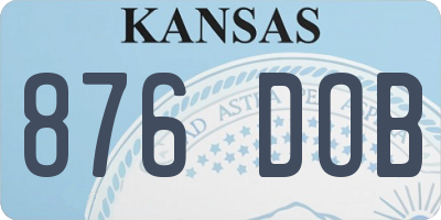 KS license plate 876DOB