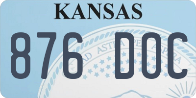 KS license plate 876DOC