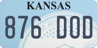 KS license plate 876DOD