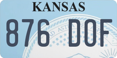 KS license plate 876DOF