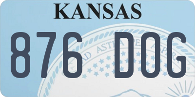 KS license plate 876DOG