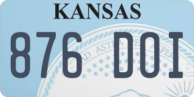 KS license plate 876DOI
