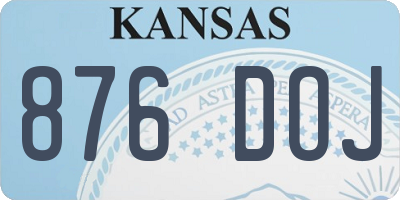 KS license plate 876DOJ