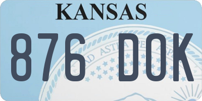 KS license plate 876DOK