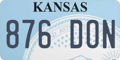 KS license plate 876DON