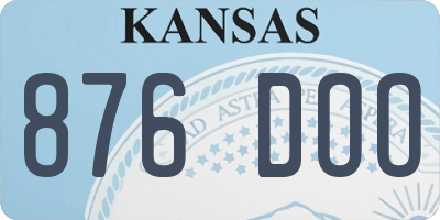 KS license plate 876DOO
