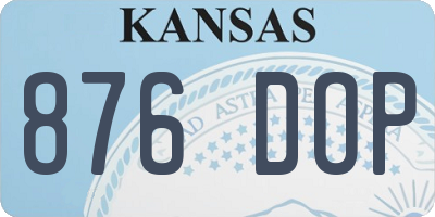 KS license plate 876DOP