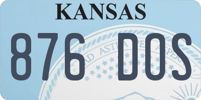 KS license plate 876DOS