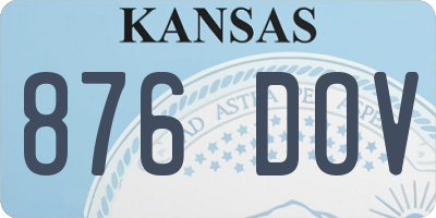 KS license plate 876DOV