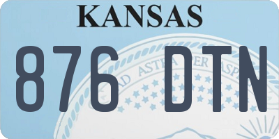 KS license plate 876DTN