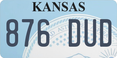 KS license plate 876DUD