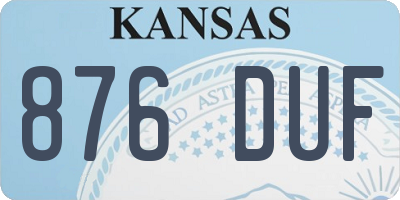 KS license plate 876DUF