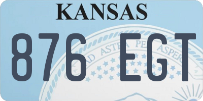 KS license plate 876EGT